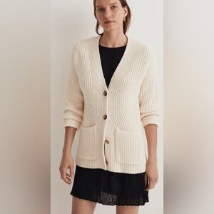 Madewell Textural-Stitch V-Neck Cardigan Sweater Size ‎ XS